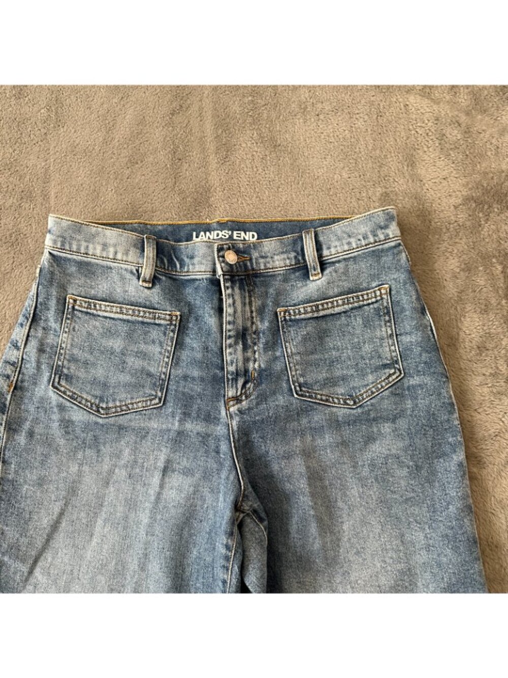 Lands' End High Rise Wide Leg Crop Jeans Womens size 8 - Picture 2 of 9
